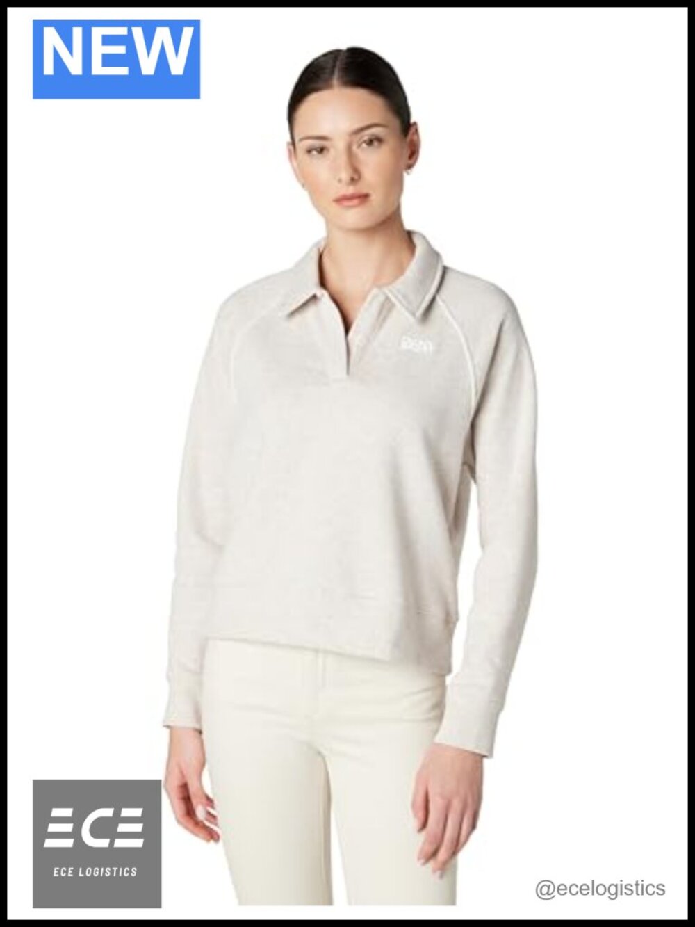 HD Logo Piped Track Raglan Polo Sweatshirt Long Sleeve Pullover
